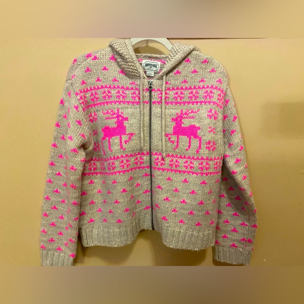 American eagle knitted cardigan with hood